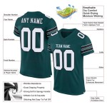 Custom Midnight Green White-Black Mesh Authentic Football Jersey Custom Midnight Green White-Black Mesh Authentic Football Jersey
