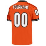 Custom Orange White-Black Mesh Authentic Throwback Football Jersey Custom Orange White-Black Mesh Authentic Throwback Football Jersey