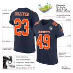 Custom Navy Orange-White Mesh Authentic Football Jersey Custom Navy Orange-White Mesh Authentic Football Jersey