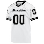Custom White Black-Gray Mesh Authentic Throwback Football Jersey Custom White Black-Gray Mesh Authentic Throwback Football Jersey