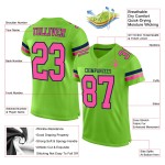 Custom Neon Green Pink-Navy Mesh Authentic Football Jersey Custom Neon Green Pink-Navy Mesh Authentic Football Jersey