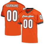 Custom Orange White-Black Mesh Authentic Throwback Football Jersey Custom Orange White-Black Mesh Authentic Throwback Football Jersey