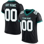 Custom Black White-Midnight Green Mesh Authentic Football Jersey Custom Black White-Midnight Green Mesh Authentic Football Jersey