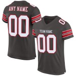 Custom Pewter White-Red Mesh Authentic Football Jersey Custom Pewter White-Red Mesh Authentic Football Jersey