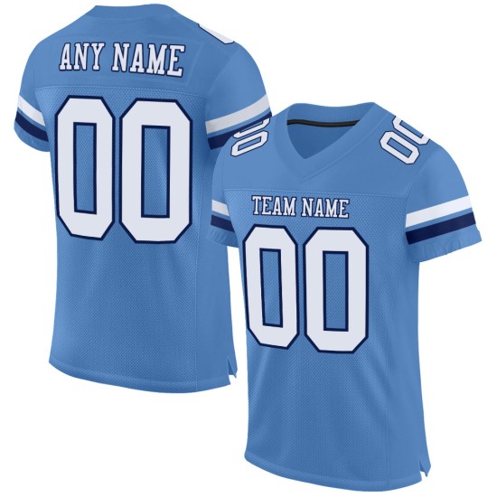 Custom Light Blue White-Navy Mesh Authentic Football Jersey Custom Light Blue White-Navy Mesh Authentic Football Jersey