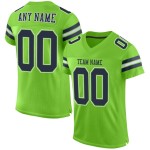 Custom Neon Green Navy-White Mesh Authentic Football Jersey Custom Neon Green Navy-White Mesh Authentic Football Jersey