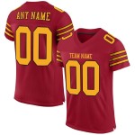 Custom Cardinal Gold-Black Mesh Authentic Football Jersey Custom Cardinal Gold-Black Mesh Authentic Football Jersey