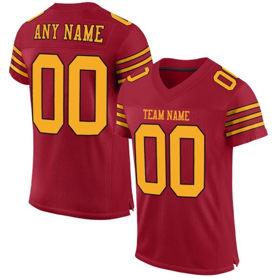 Custom Cardinal Gold-Black Mesh Authentic Football Jersey Custom Cardinal Gold-Black Mesh Authentic Football Jersey