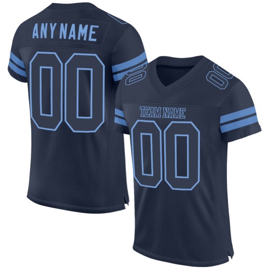 Custom Navy Navy-Light Blue Mesh Authentic Football Jersey Custom Navy Navy-Light Blue Mesh Authentic Football Jersey