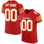 Custom Scarlet White-Gold Mesh Authentic Football Jersey Custom Scarlet White-Gold Mesh Authentic Football Jersey