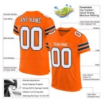 Custom Orange White-Black Mesh Authentic Football Jersey Custom Orange White-Black Mesh Authentic Football Jersey
