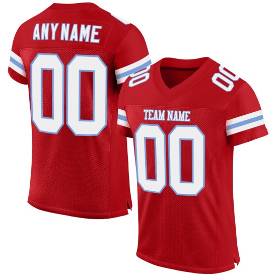 Custom Red White-Light Blue Mesh Authentic Football Jersey Custom Red White-Light Blue Mesh Authentic Football Jersey