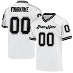 Custom White Black-Gray Mesh Authentic Throwback Football Jersey Custom White Black-Gray Mesh Authentic Throwback Football Jersey
