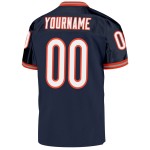 Custom Navy White-Orange Mesh Authentic Throwback Football Jersey Custom Navy White-Orange Mesh Authentic Throwback Football Jersey