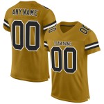 Custom Old Gold Black-White Mesh Authentic Football Jersey Custom Old Gold Black-White Mesh Authentic Football Jersey