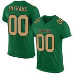 Custom Kelly Green Old Gold-Black Mesh Authentic Football Jersey Custom Kelly Green Old Gold-Black Mesh Authentic Football Jersey