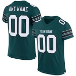 Custom Midnight Green White-Black Mesh Authentic Football Jersey Custom Midnight Green White-Black Mesh Authentic Football Jersey