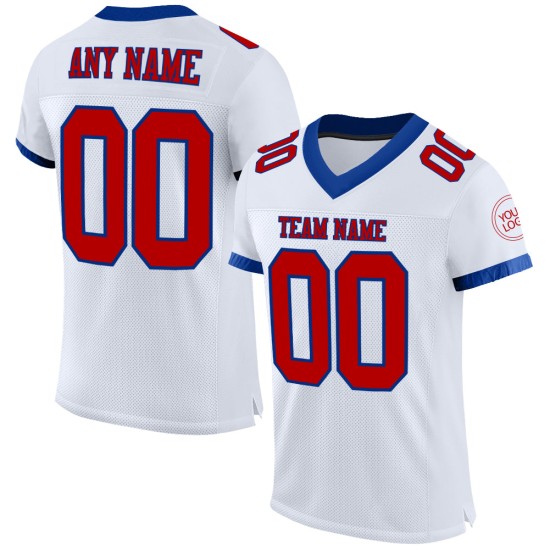 Custom White Red-Royal Mesh Authentic Football Jersey Custom White Red-Royal Mesh Authentic Football Jersey
