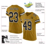 Custom Old Gold Black-White Mesh Authentic Football Jersey Custom Old Gold Black-White Mesh Authentic Football Jersey