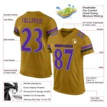 Custom Old Gold Purple-Black Mesh Authentic Football Jersey Custom Old Gold Purple-Black Mesh Authentic Football Jersey