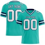 Custom Aqua White-Navy Mesh Authentic Football Jersey Custom Aqua White-Navy Mesh Authentic Football Jersey