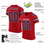 Custom Red Navy-White Mesh Authentic Football Jersey Custom Red Navy-White Mesh Authentic Football Jersey