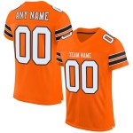 Custom Orange White-Black Mesh Authentic Football Jersey Custom Orange White-Black Mesh Authentic Football Jersey