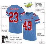 Custom Light Blue Red-White Mesh Authentic Football Jersey Custom Light Blue Red-White Mesh Authentic Football Jersey