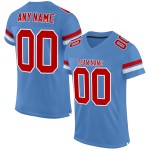 Custom Light Blue Red-White Mesh Authentic Football Jersey Custom Light Blue Red-White Mesh Authentic Football Jersey