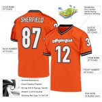 Custom Orange White-Black Mesh Authentic Throwback Football Jersey Custom Orange White-Black Mesh Authentic Throwback Football Jersey