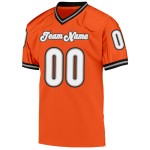 Custom Orange White-Black Mesh Authentic Throwback Football Jersey Custom Orange White-Black Mesh Authentic Throwback Football Jersey