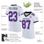 Custom White Purple Gray-Black Mesh Authentic Football Jersey Custom White Purple Gray-Black Mesh Authentic Football Jersey