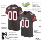 Custom Pewter White-Red Mesh Authentic Football Jersey Custom Pewter White-Red Mesh Authentic Football Jersey