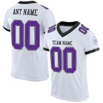 Custom White Purple Gray-Black Mesh Authentic Football Jersey Custom White Purple Gray-Black Mesh Authentic Football Jersey