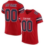 Custom Red Navy-White Mesh Authentic Football Jersey Custom Red Navy-White Mesh Authentic Football Jersey