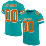 Custom Aqua Texas Orange-White Mesh Authentic Football Jersey Custom Aqua Texas Orange-White Mesh Authentic Football Jersey
