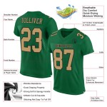 Custom Kelly Green Old Gold-Black Mesh Authentic Football Jersey Custom Kelly Green Old Gold-Black Mesh Authentic Football Jersey