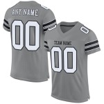 Custom Gray White-Black Mesh Authentic Football Jersey Custom Gray White-Black Mesh Authentic Football Jersey