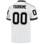 Custom White Black-Gray Mesh Authentic Throwback Football Jersey Custom White Black-Gray Mesh Authentic Throwback Football Jersey