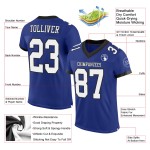 Custom Royal White-Balck Mesh Authentic Football Jersey Custom Royal White-Balck Mesh Authentic Football Jersey