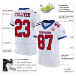 Custom White Red-Royal Mesh Authentic Football Jersey Custom White Red-Royal Mesh Authentic Football Jersey