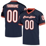 Custom Navy White-Orange Mesh Authentic Throwback Football Jersey Custom Navy White-Orange Mesh Authentic Throwback Football Jersey
