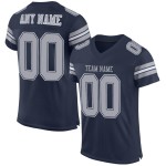 Custom Navy Gray-White Mesh Authentic Football Jersey Custom Navy Gray-White Mesh Authentic Football Jersey