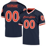 Custom Navy Orange-White Mesh Authentic Throwback Football Jersey Custom Navy Orange-White Mesh Authentic Throwback Football Jersey