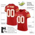 Custom Scarlet White-Gold Mesh Authentic Football Jersey Custom Scarlet White-Gold Mesh Authentic Football Jersey