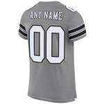 Custom Gray White-Black Mesh Authentic Football Jersey Custom Gray White-Black Mesh Authentic Football Jersey