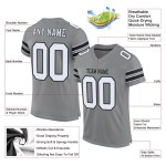 Custom Gray White-Black Mesh Authentic Football Jersey Custom Gray White-Black Mesh Authentic Football Jersey
