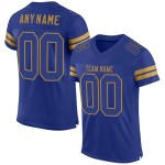 Custom Royal Royal-Old Gold Mesh Authentic Football Jersey Custom Royal Royal-Old Gold Mesh Authentic Football Jersey