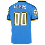 Custom Powder Blue White-Navy Mesh Authentic Throwback Football Jersey Custom Powder Blue White-Navy Mesh Authentic Throwback Football Jersey