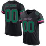 Custom Black Kelly Green-Pink Mesh Authentic Football Jersey Custom Black Kelly Green-Pink Mesh Authentic Football Jersey
